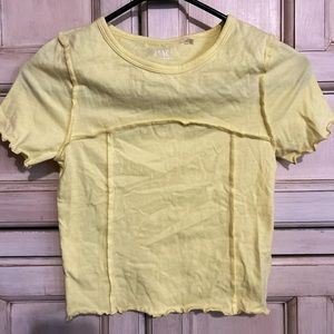 Pacsun yellow cropped tee. PAC cares